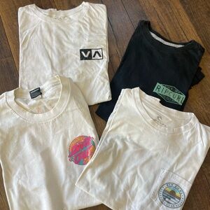 Lot of 4 Surf Shirts-2 Rip Curl, 1 RVCA, 1 Santa Cruz T-Shirts